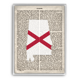 State Flag and State Map Canvas Wall Decor - 9" x 12" Historic State Encyclopedia Page Canvas Art Print