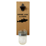 Bottle Opener - Wall Mounted With Removable Cap Catcher