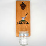 19th Hole Golf - Wall Mounted Bottle Opener with Cap Catcher