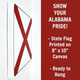 Alabama Flag Decor - 8x10 AL State Flag Canvas - Ready To Hang Alabama Decor