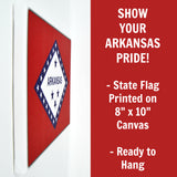 Arkansas Flag Decor - 8x10 AR State Flag Canvas - Ready To Hang Arkansas Decor