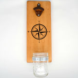 Compass Rose - Wall Mounted Bottle Opener with Cap Catcher