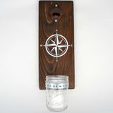 Compass Rose - Wall Mounted Bottle Opener with Cap Catcher