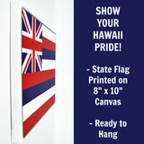 Hawaii Flag Decor - 8x10 HI State Flag Canvas - Ready To Hang Hawaii Decor