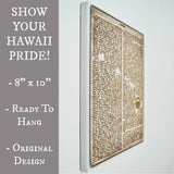 Hawaii Canvas Wall Decor - 8x10 Decorative HI State Seal and Map Silhouette Encyclopedia Art Print - Islands Decorations
