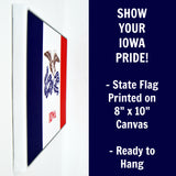 Iowa Flag Decor - 8x10 IA State Flag Canvas - Ready To Hang Iowa Decor
