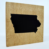 Iowa Wall Decor - 8x8 Decorative IA Map Wood Box Sign - Ready To Hang Iowa Decor