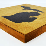 Michigan Wall Decor - 8x8 Decorative MI Map Wood Box Sign - Ready To Hang Michigan Decor