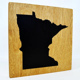 Minnesota Wall Decor - 8x8 Decorative MN Map Wood Box Sign - Ready To Hang Minnesota Decor