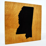 Mississippi Wall Decor - 8x8 Decorative MS Map Wood Box Sign - Ready To Hang Mississippi Decor