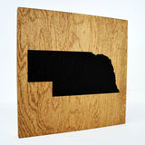 Nebraska Wall Decor - 8x8 Decorative NE Map Wood Box Sign - Ready To Hang Nebraska Decor
