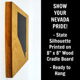 Nevada Wall Decor - 8x8 Decorative NV Map Wood Box Sign - Ready To Hang Nevada Decor