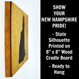 New Hampshire Wall Decor - 8x8 Decorative NH Map Wood Box Sign - Ready To Hang New Hampshire Decor