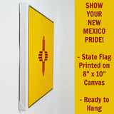 New Mexico Flag Decor - 8x10 NM State Flag Canvas - Ready To Hang New Mexico Decor