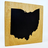 Ohio Wall Decor - 8x8 Decorative OH Map Wood Box Sign - Ready To Hang Ohio Decor