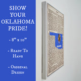 Oklahoma Flag Canvas Wall Decor - 8x10 Decorative Oklahoma State Map Silhouette Encyclopedia Art Print - OK Decorations