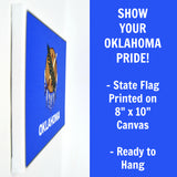 Oklahoma Flag Decor - 8x10 OK State Flag Canvas - Ready To Hang Oklahoma Decor