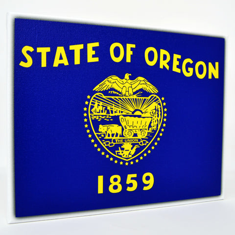 Oregon Flag Decor - 8x10 OR State Flag Canvas - Ready To Hang Oregon Decor