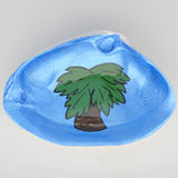 Palm Tree Clam Shell Dish | Jewelry Dish - Spoon Rest - Soap Dish - Cranberry Collective - Cape Cod Gifts - Beach and Nautical Decor