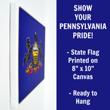 Pennsylvania Flag Decor - 8x10 PA State Flag Canvas - Ready To Hang Pennsylvania Decor