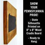 Pennsylvania Wall Decor - 8x8 Decorative PA Map Wood Box Sign - Ready To Hang Pennsylvania Decor