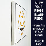 Rhode Island Flag Decor - 8x10 RI State Flag Canvas - Ready To Hang Rhode Island Decor