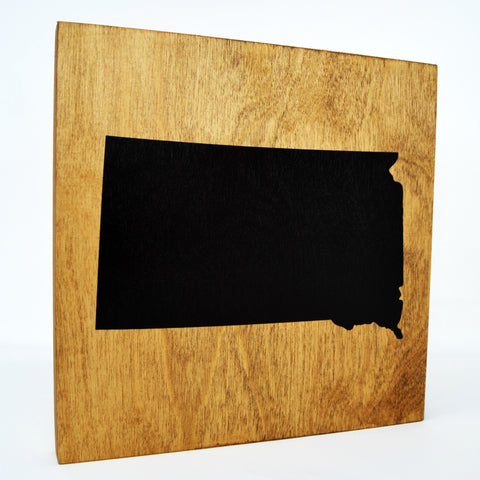 South Dakota Wall Decor - 8x8 Decorative SD Map Wood Box Sign - Ready To Hang South Dakota Decor