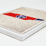 Tennessee Flag Canvas Wall Decor - 8x10 Decorative TN Map Encyclopedia Art Print - Volunteer State Decorations