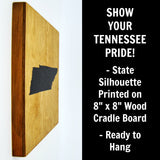 Tennessee Wall Decor - 8x8 Decorative TN Map Wood Box Sign - Ready To Hang Tennessee Decor
