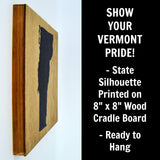 Vermont Wall Decor - 8x8 Decorative VT Map Wood Box Sign - Ready To Hang Vermont Decor