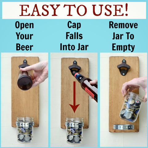 May the Beer Be With You Wall Mounted Bottle Opener With Mason Jar 