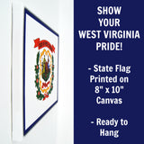 West Virginia Flag Decor - 8x10 WV State Flag Canvas - Ready To Hang West Virginia Decor