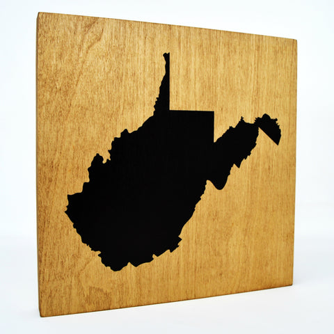 West Virginia Wall Decor - 8x8 Decorative WV Map Wood Box Sign - Ready To Hang West Virginia Decor