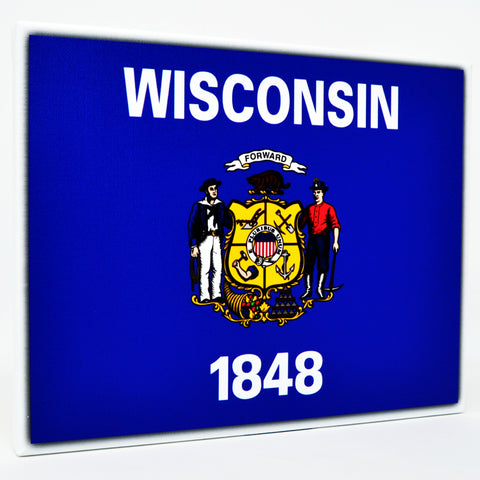 Wisconsin Flag Decor - 8x10 WI State Flag Canvas - Ready To Hang Wisconsin Decor