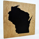 Wisconsin Wall Decor - 8x8 Decorative WI Map Wood Box Sign - Ready To Hang Wisconsin Decor