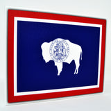 Wyoming Flag Decor - 8x10 WY State Flag Canvas - Ready To Hang Wyoming Decor
