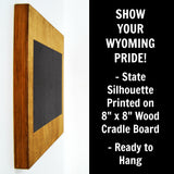 Wyoming Wall Decor - 8x8 Decorative WY Map Wood Box Sign - Ready To Hang Wyoming Decor